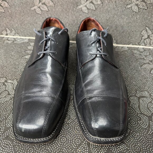Johnston & Murphy Mens Leather Oxfords Square Cap Toe Size 12M Black - Picture 2 of 9